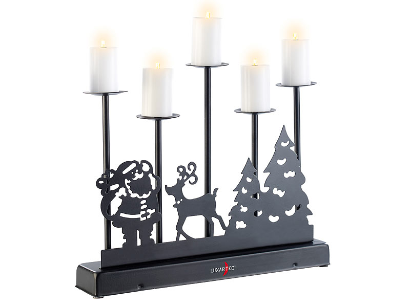 Vianočný svietnik s elektrickými sviečkami