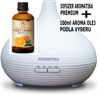 AROMA difúzer od AROMATIKY 300ml biely+ Aroma olej podľa výberuOl
